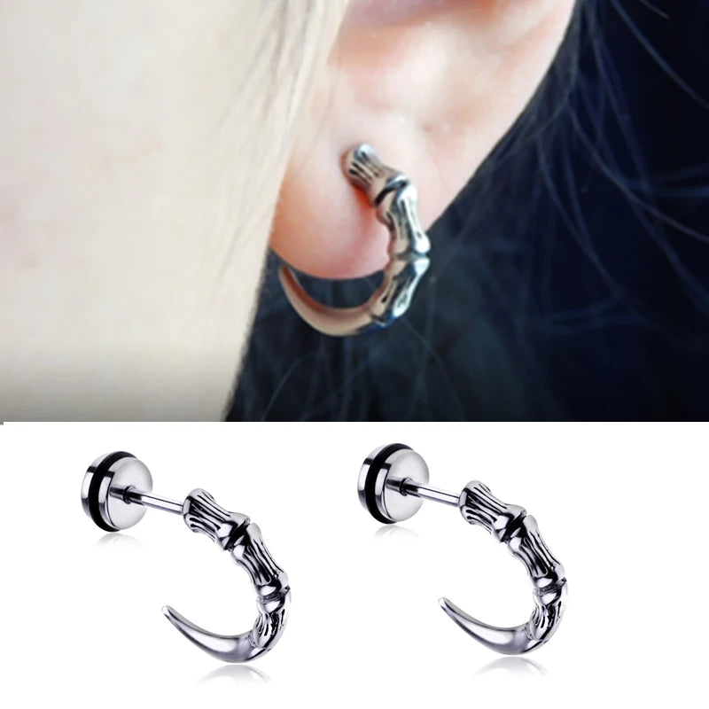 Skull Cross Screw Stud Earrings