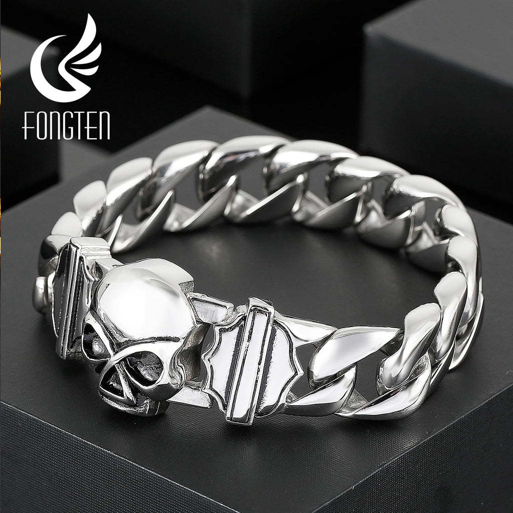 Skull Cuban Chain Bracelet