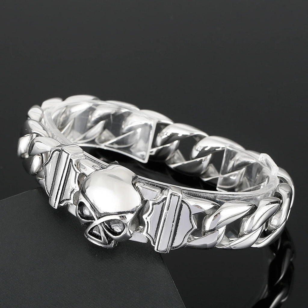 Skull Cuban Chain Bracelet