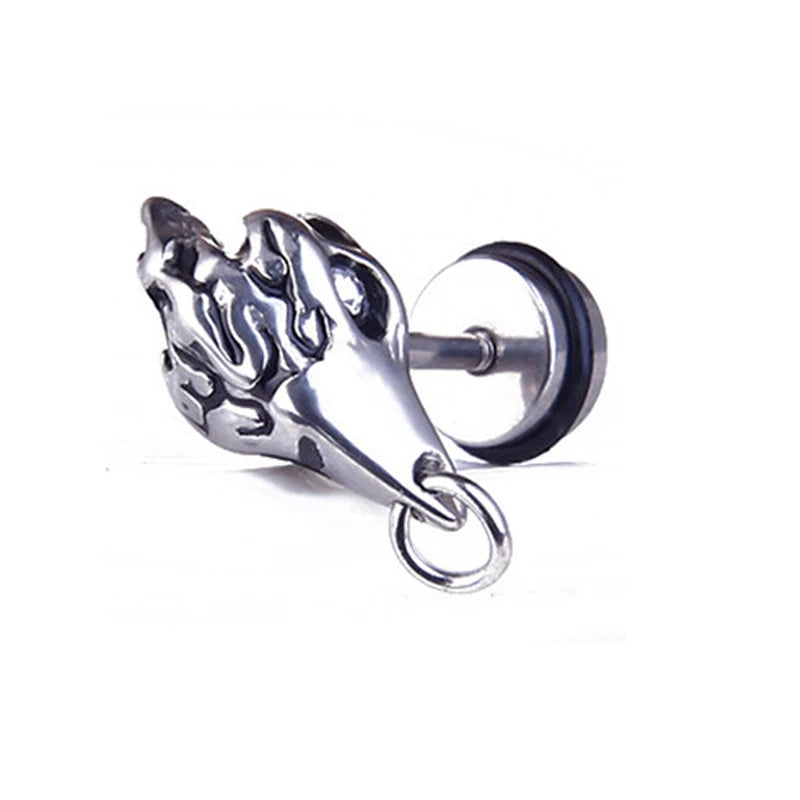 Skull Cross Screw Stud Earrings