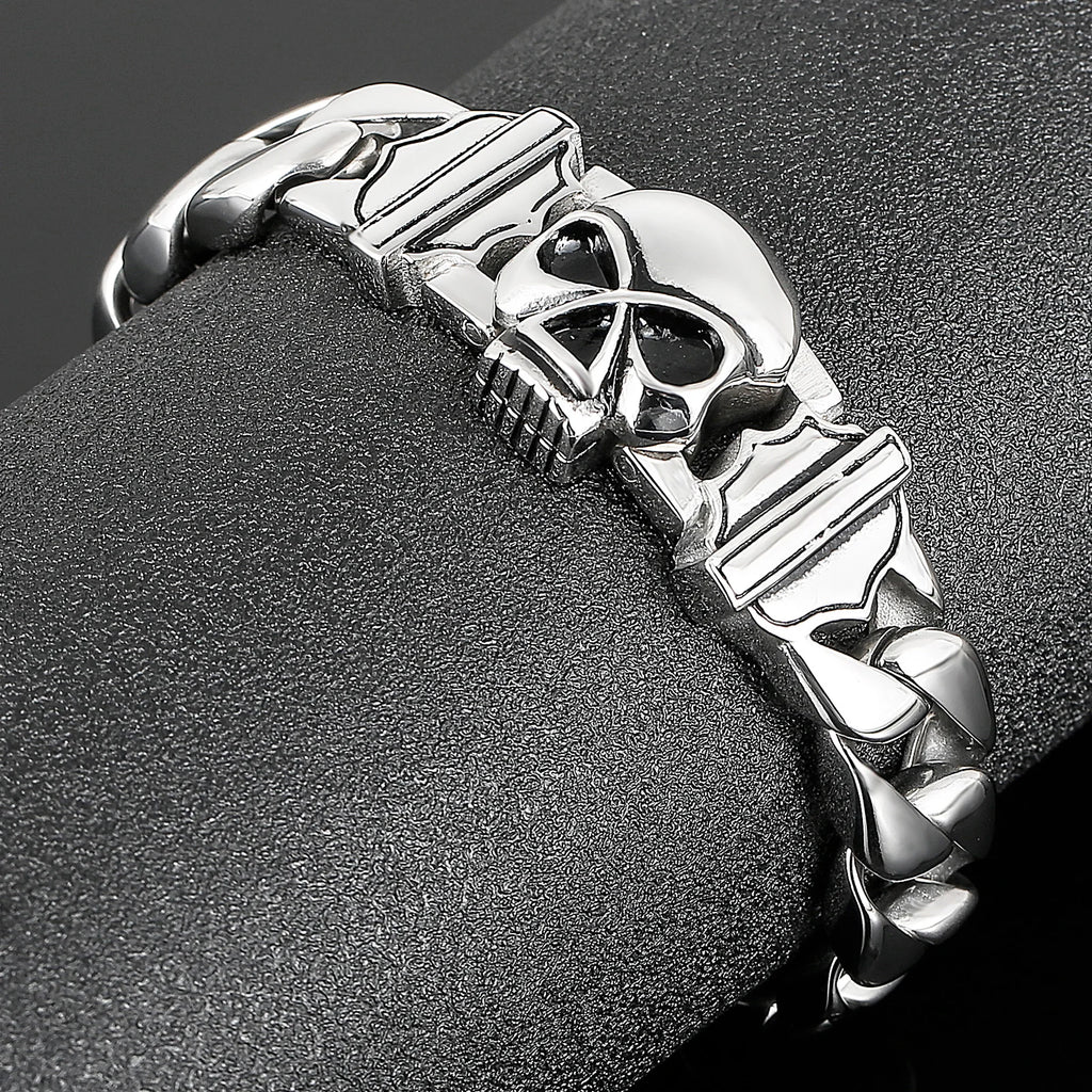 Skull Cuban Chain Bracelet