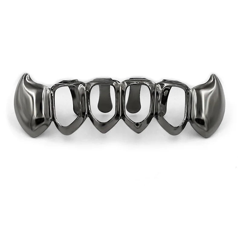 14K Gold Plated Vampire Grillz — Hip-Hop Top & Bottom Set