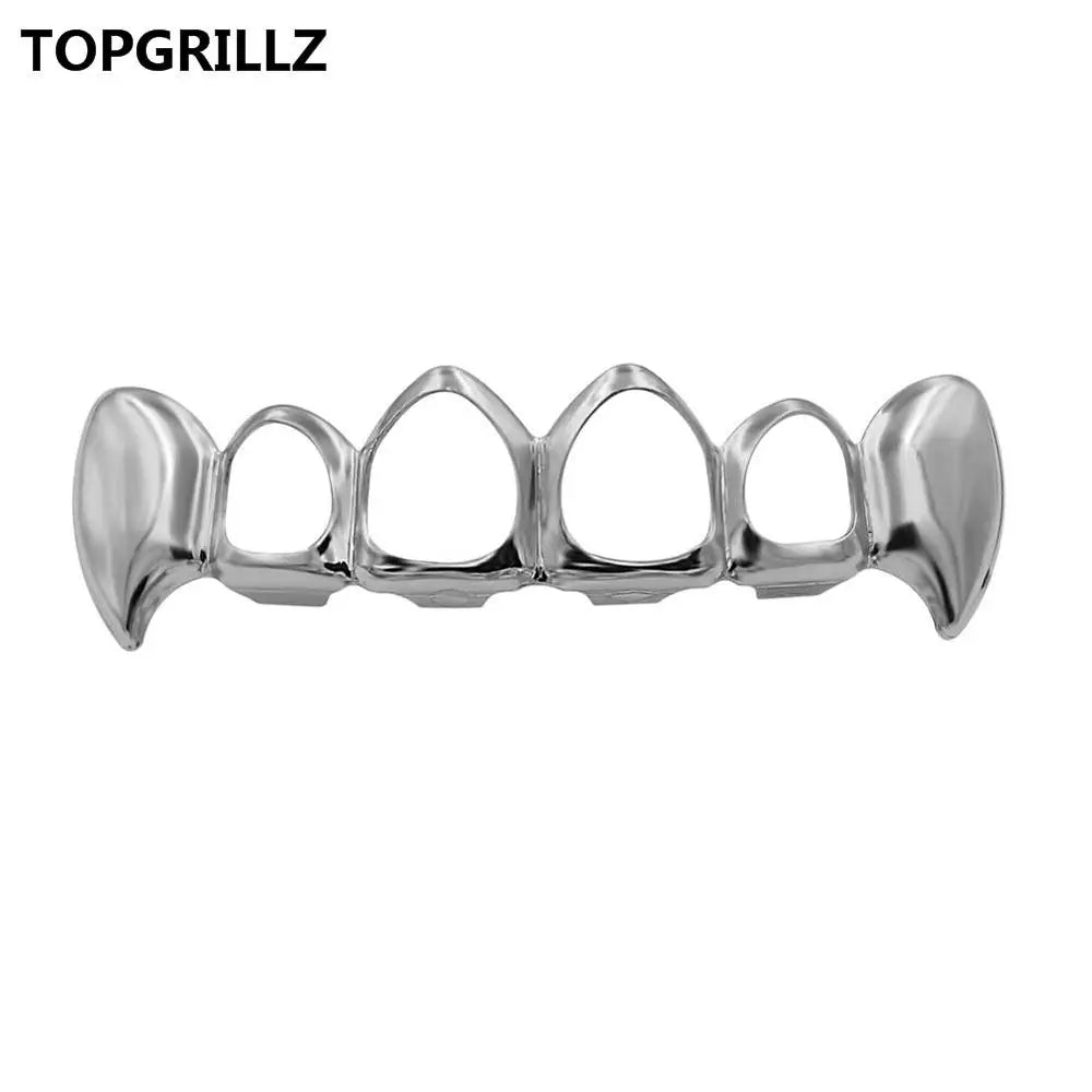14K Gold Plated Vampire Grillz — Hip-Hop Top & Bottom Set