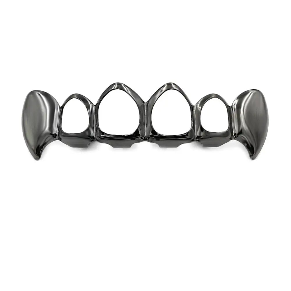 14K Gold Plated Vampire Grillz — Hip-Hop Top & Bottom Set