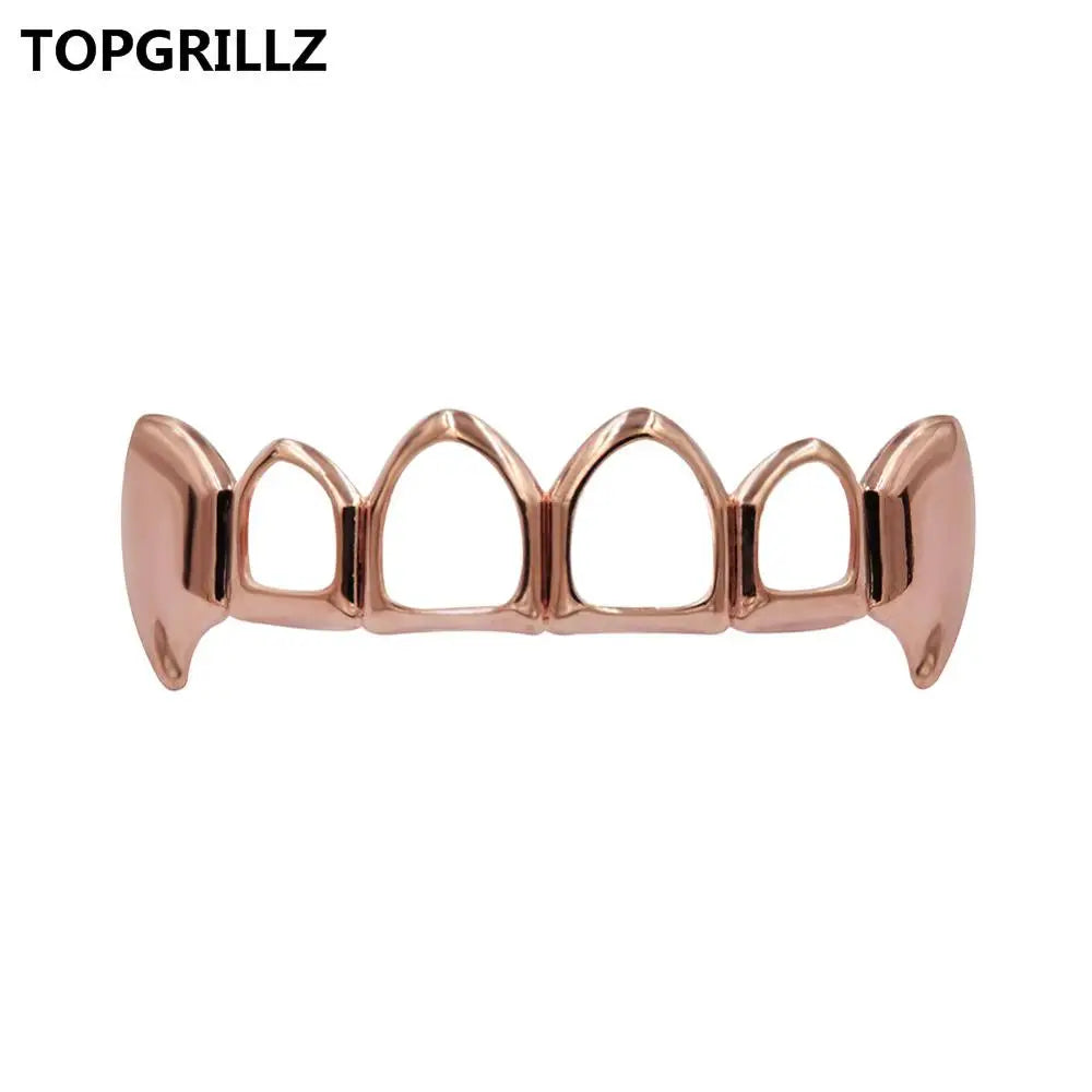14K Gold Plated Vampire Grillz — Hip-Hop Top & Bottom Set
