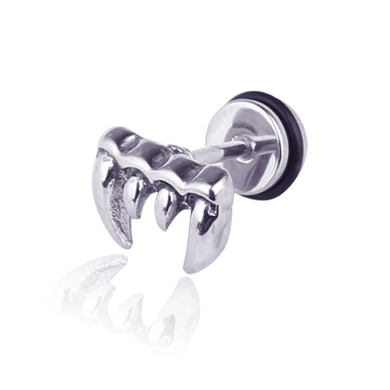 Skull Cross Screw Stud Earrings