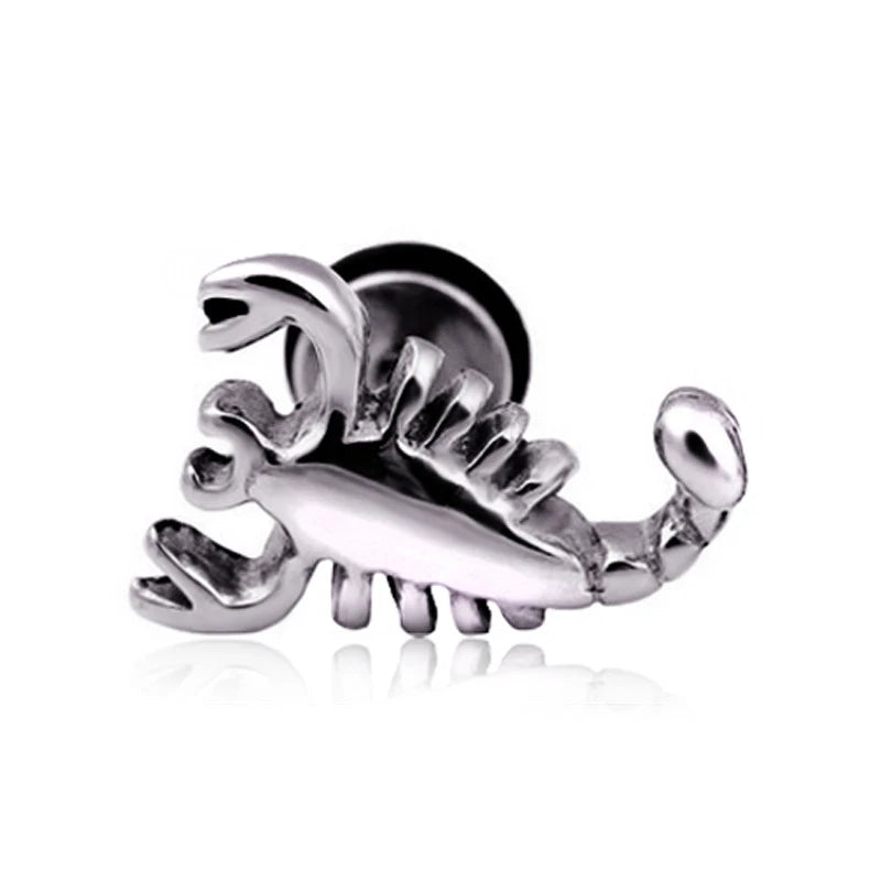 Skull Cross Screw Stud Earrings