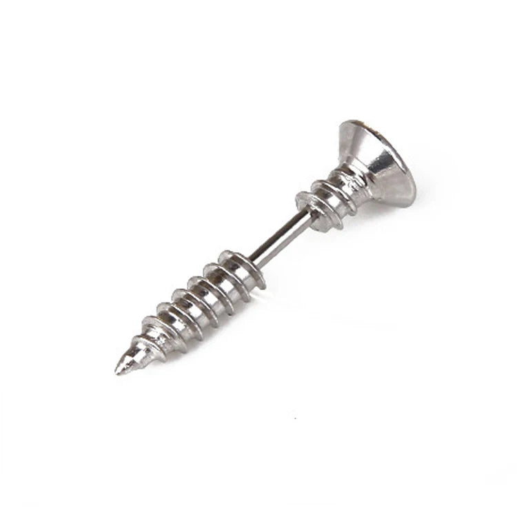 Skull Cross Screw Stud Earrings
