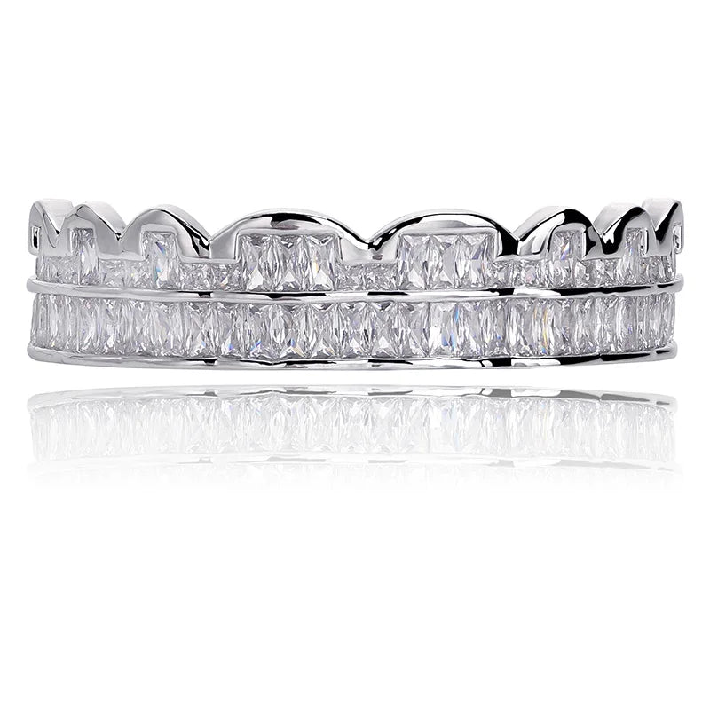 AAA Cubic Zircon Grillz — 14K Gold Plated Top & Bottom Set