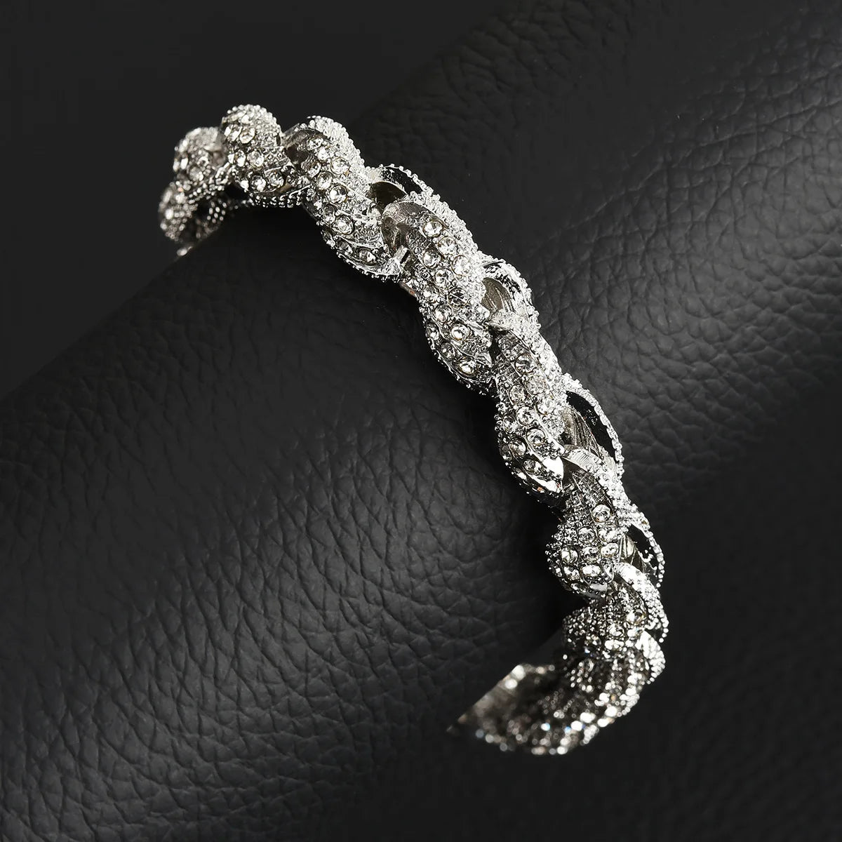 Diamond-Cut Twist Chain Necklace — 10mm Hip-Hop Gold & Silver
