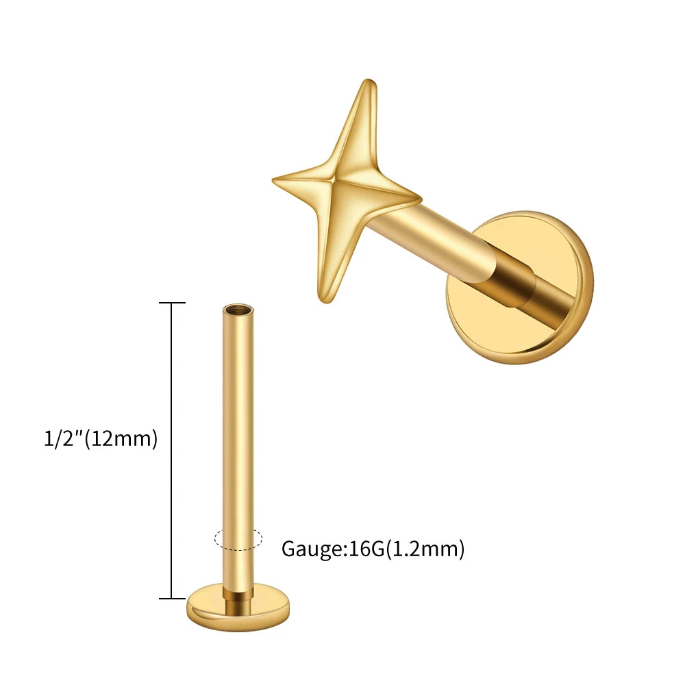Titanium 4-Point Star Flatback Stud