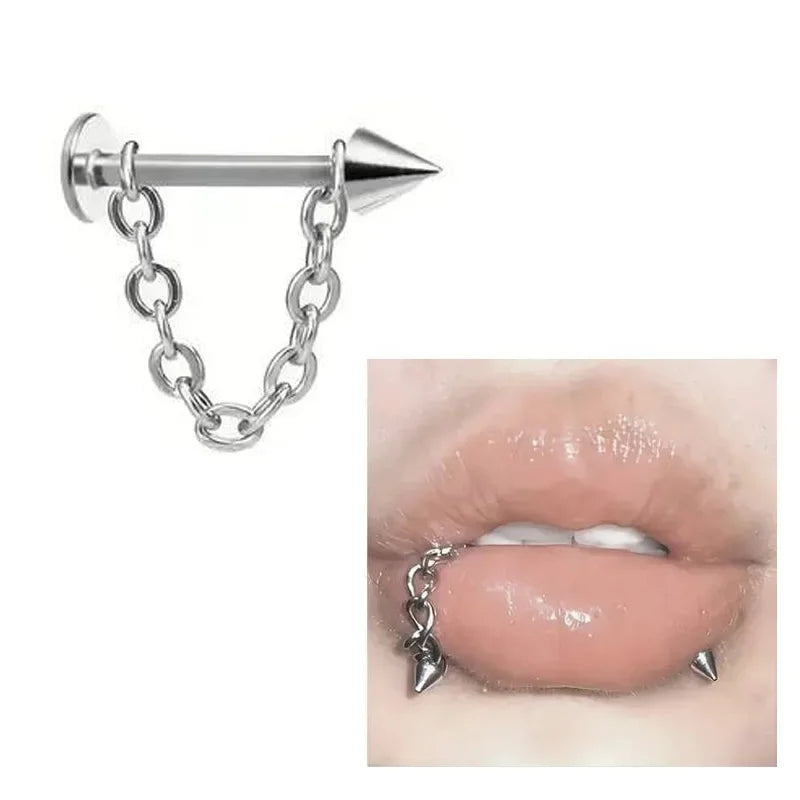 Detachable Chain Lip & Cartilage Stud