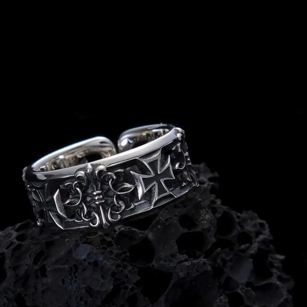 Vintage Gothic Adjustable Cross Ring