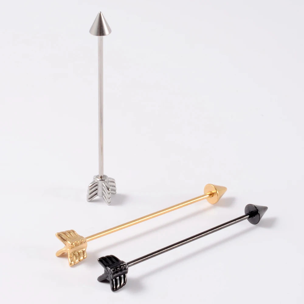 Arrow Spike Industrial Barbell & Cartilage Stud