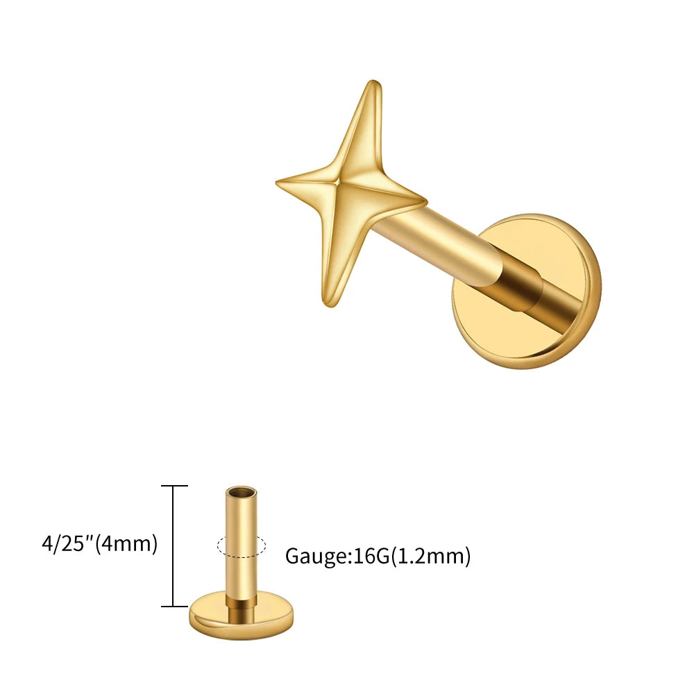 Titanium 4-Point Star Flatback Stud