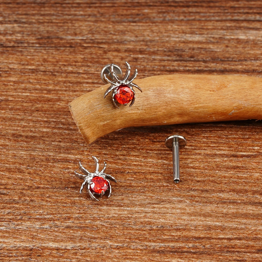 CZ Spider Flatback Cartilage Stud