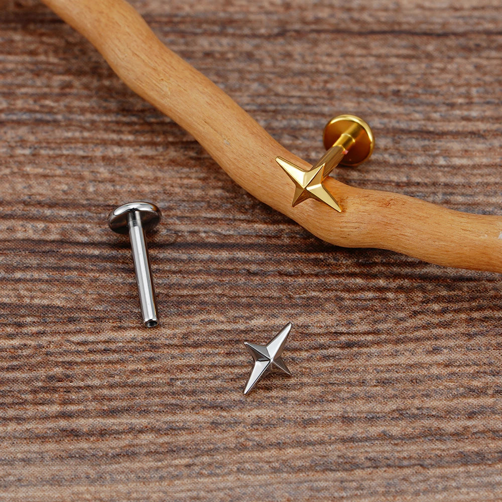 Titanium 4-Point Star Flatback Stud