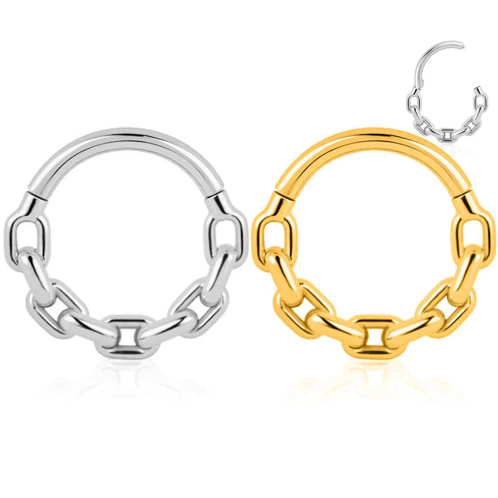 Moon Chain Hinged Clicker Ring