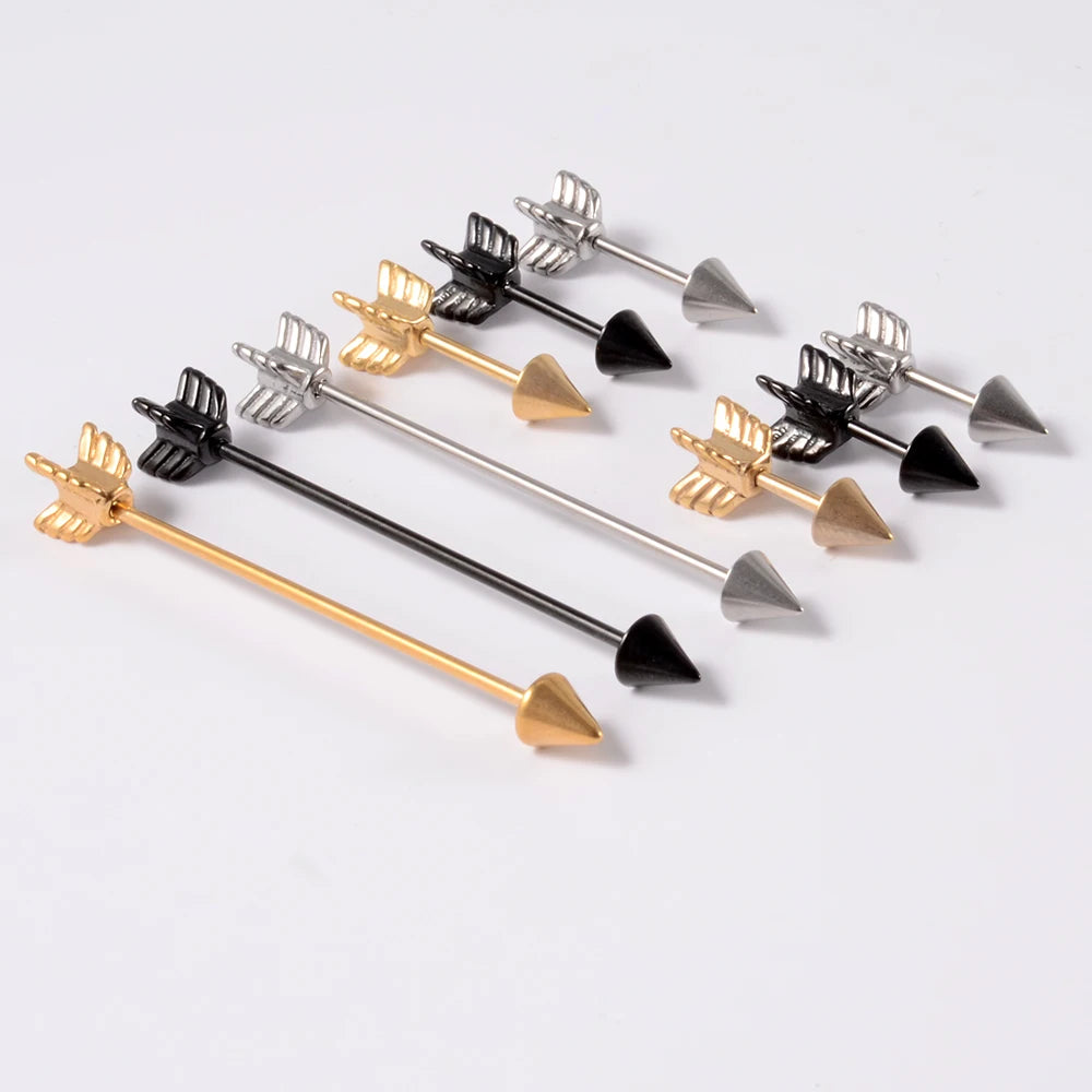 Arrow Spike Industrial Barbell & Cartilage Stud