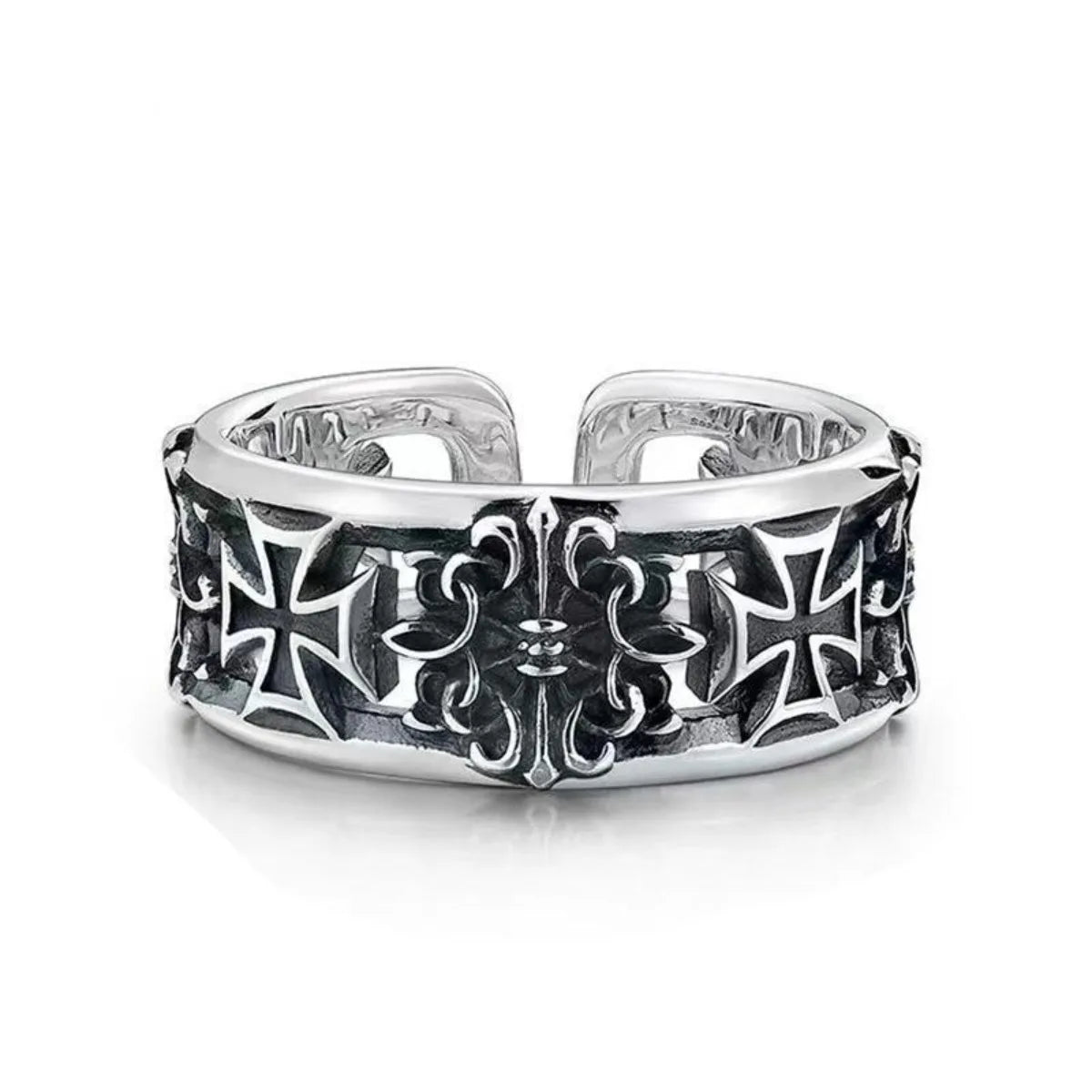 Vintage Gothic Adjustable Cross Ring