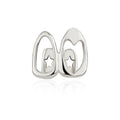 Hollowed Heart Zircon Dental Grillz — Gold & Silver
