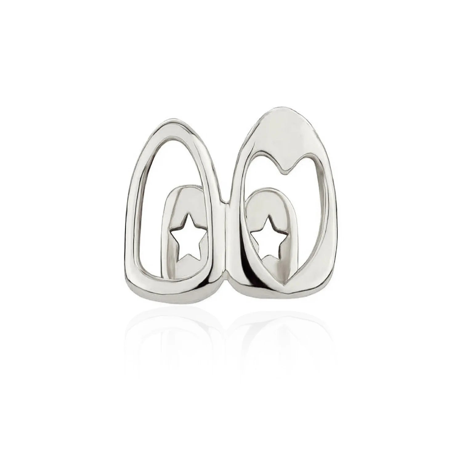 Hollowed Heart Zircon Dental Grillz — Gold & Silver