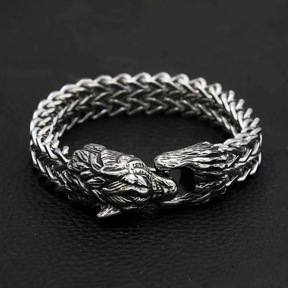 Viking Wolf Head Bracelet