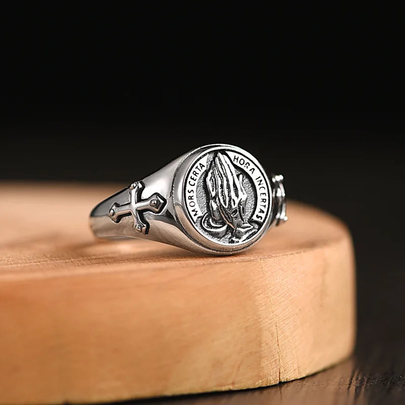 Vintage Guardian Cross Adjustable Ring