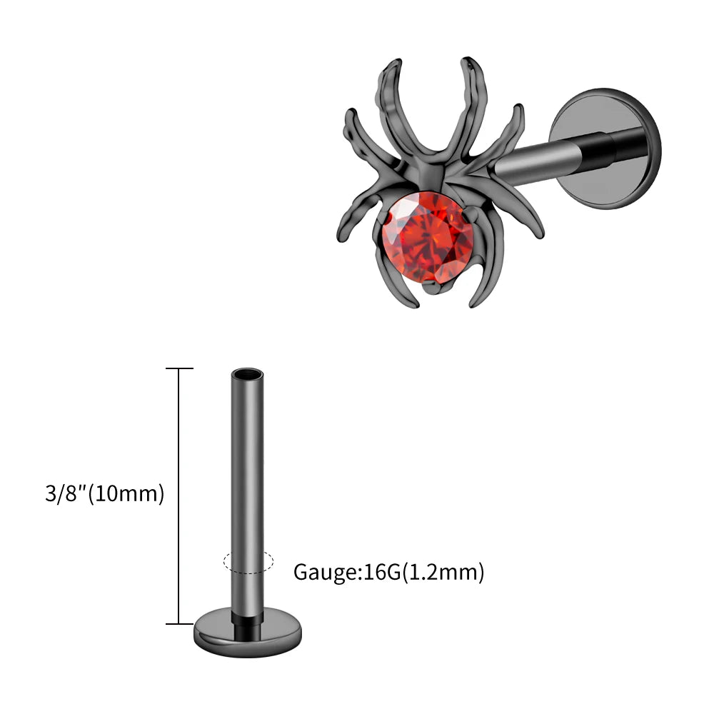 CZ Spider Flatback Cartilage Stud