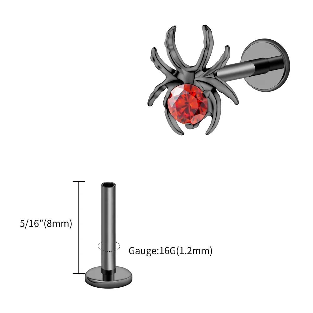 CZ Spider Flatback Cartilage Stud