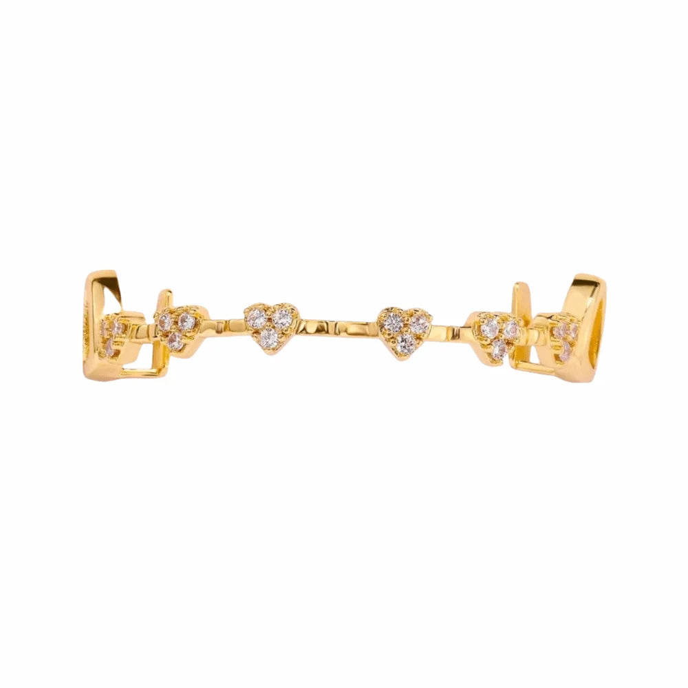 Rhinestone Zircon Charm Grillz — Vacuum Plated Gold & Silver