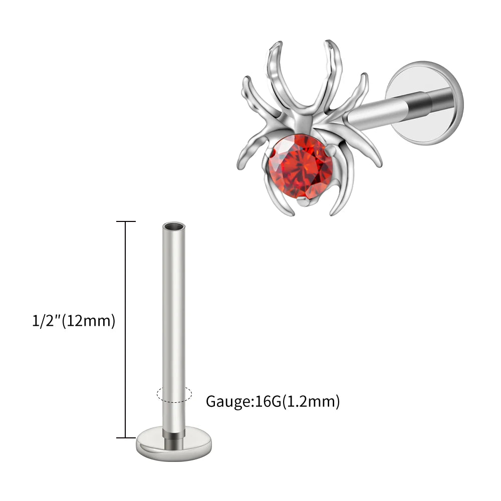 CZ Spider Flatback Cartilage Stud