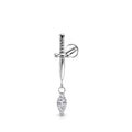 Titanium Gothic Marquise Sword Labret Stud