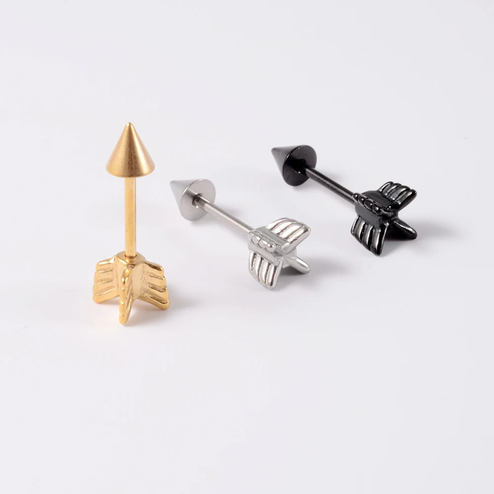 Arrow Spike Industrial Barbell & Cartilage Stud