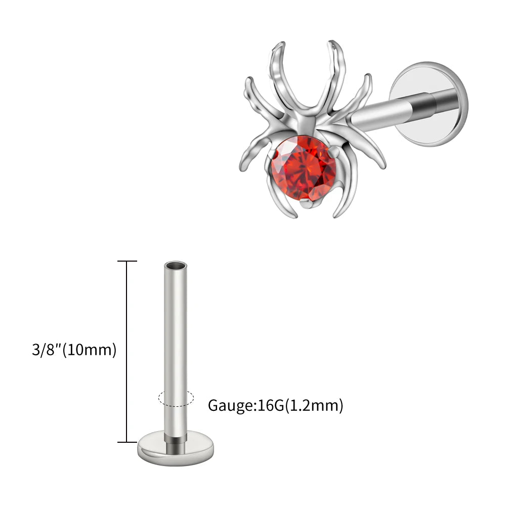 CZ Spider Flatback Cartilage Stud