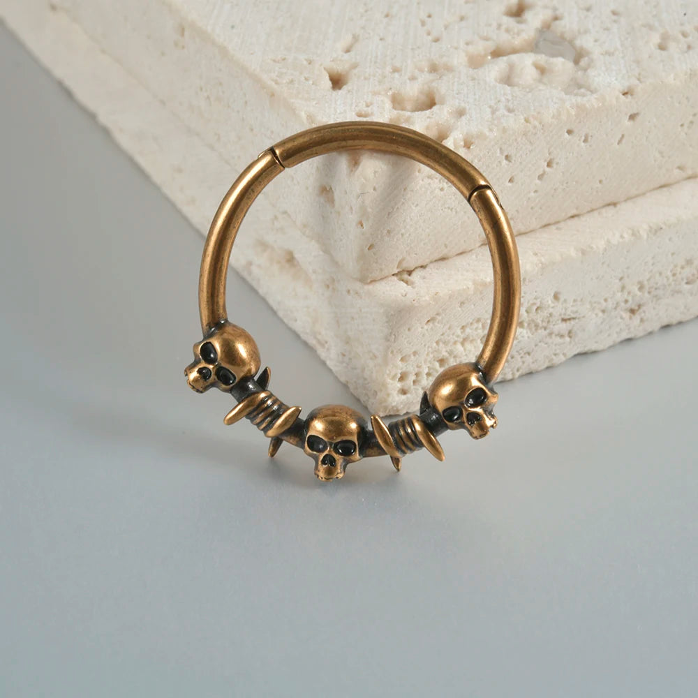 Copper Snake Skull Ear Weight & Plug