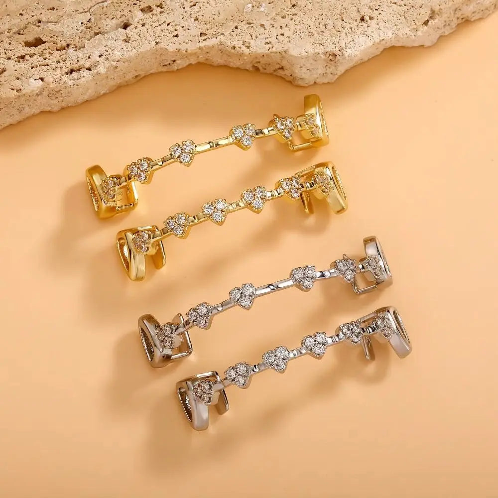 Rhinestone Zircon Charm Grillz — Vacuum Plated Gold & Silver