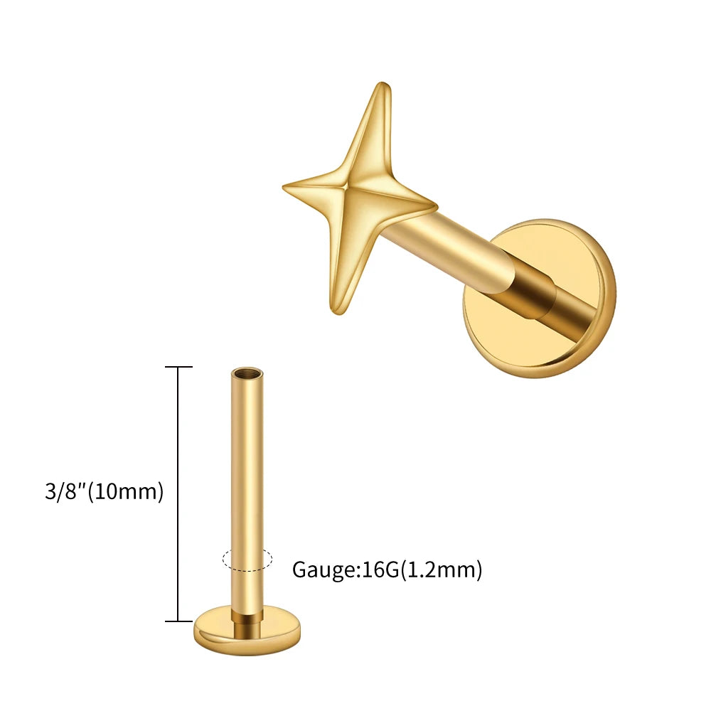 Titanium 4-Point Star Flatback Stud