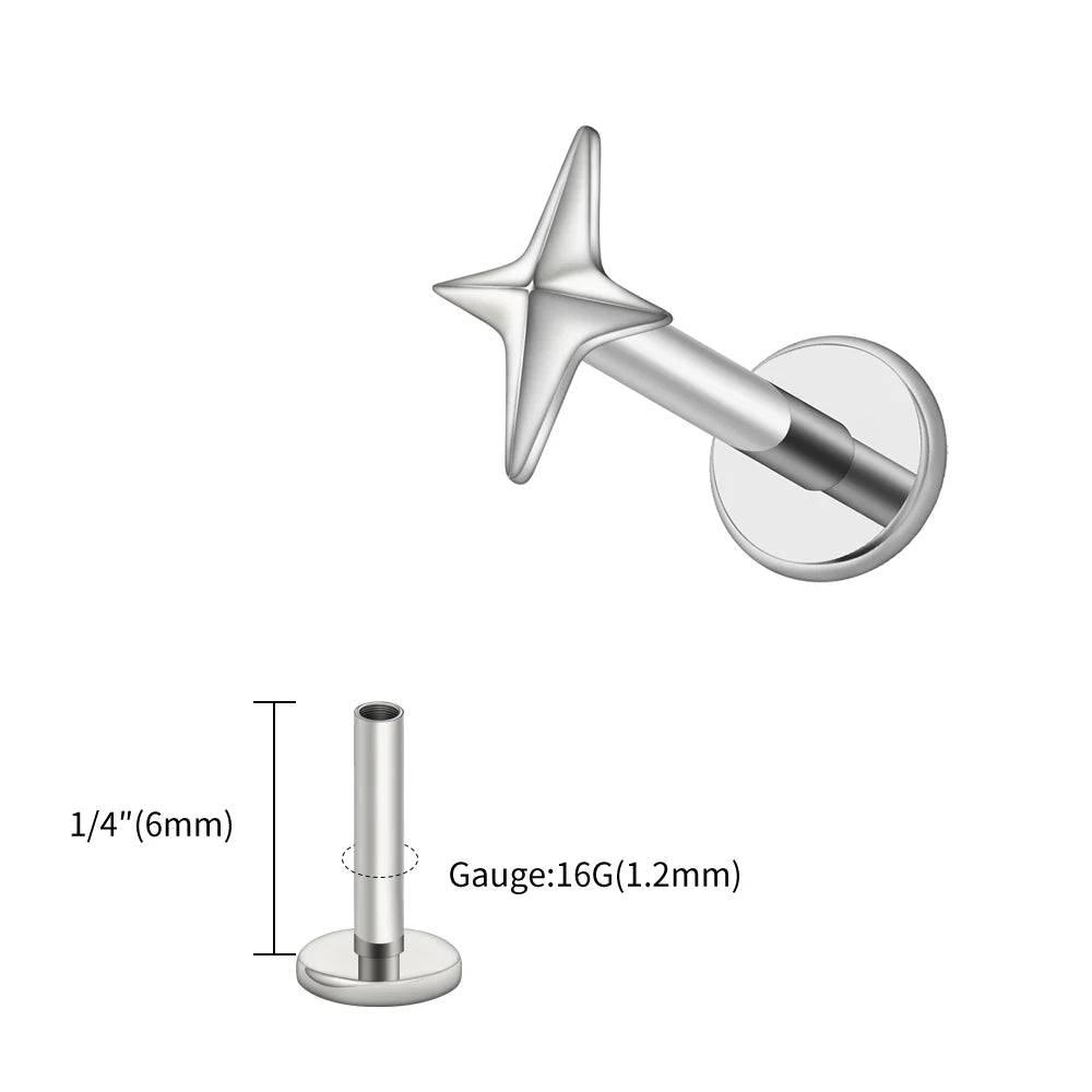 Titanium 4-Point Star Flatback Stud