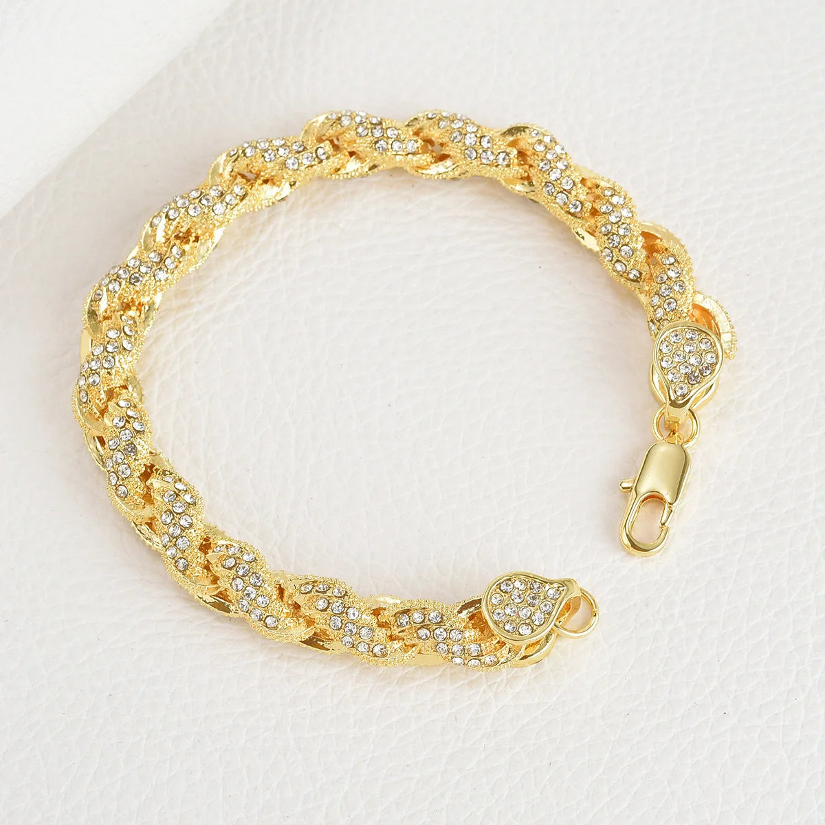 Diamond-Cut Twist Chain Necklace — 10mm Hip-Hop Gold & Silver