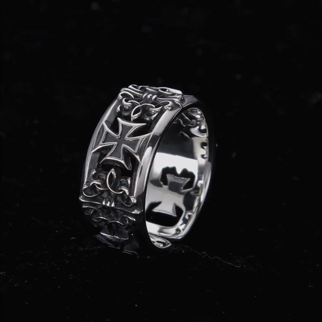Vintage Gothic Adjustable Cross Ring