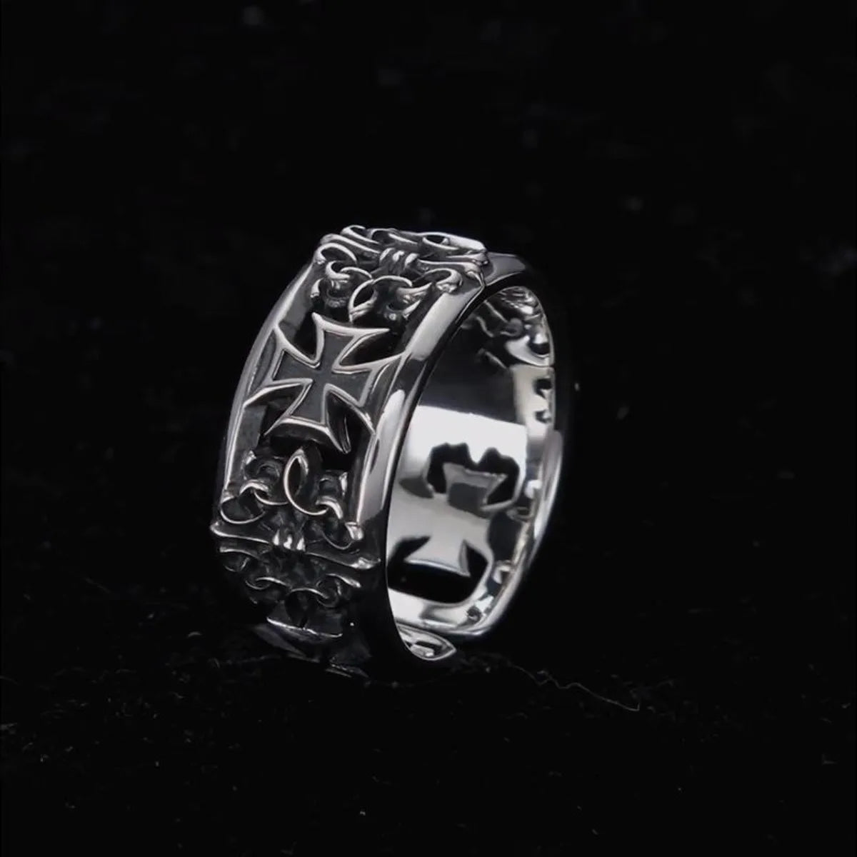 Vintage Gothic Adjustable Cross Ring