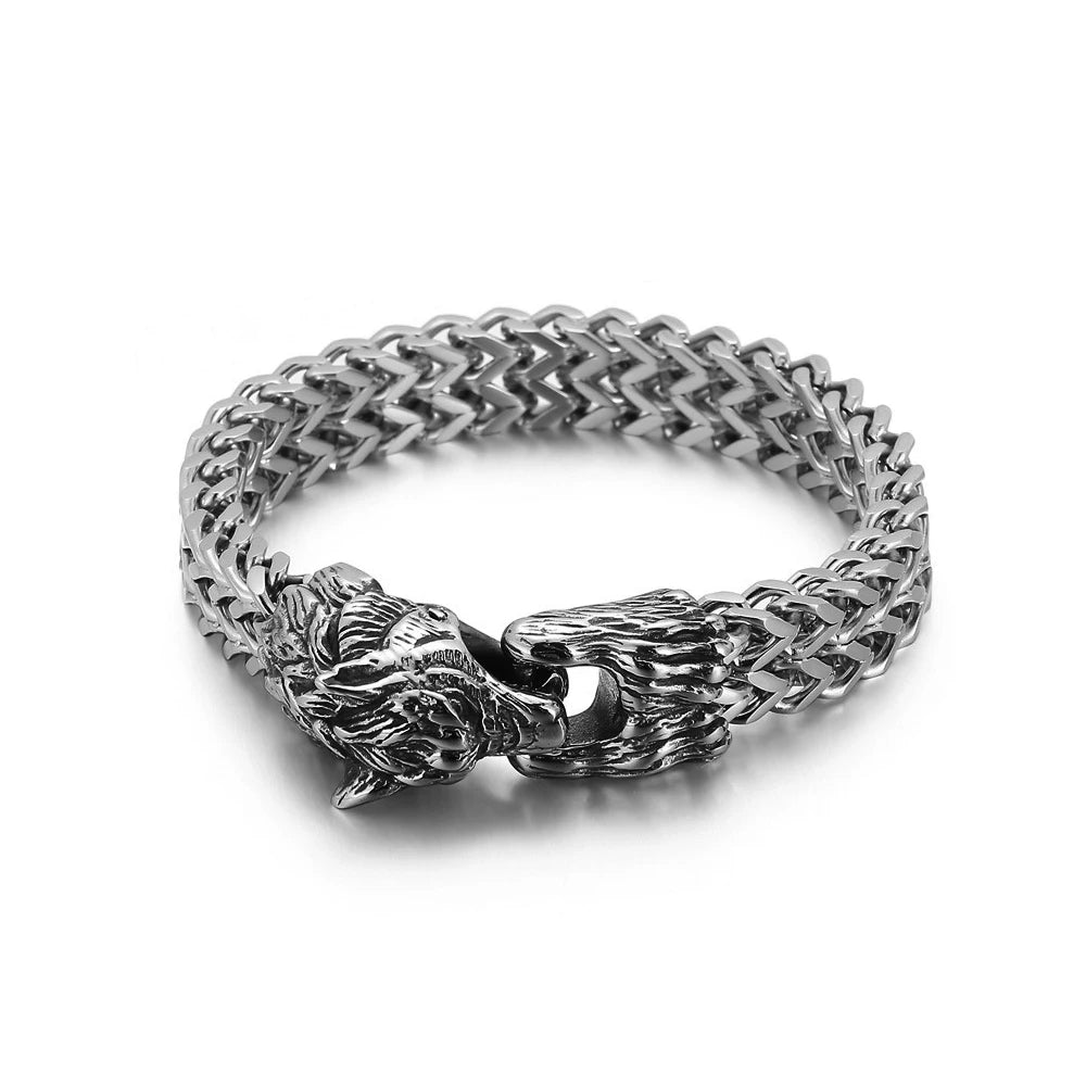 Viking Wolf Head Bracelet