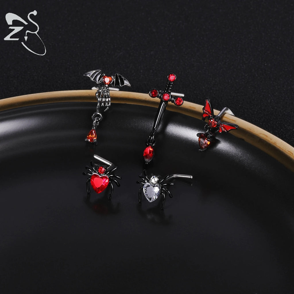 Gothic Multi-Shape Body Piercing Stud Pack