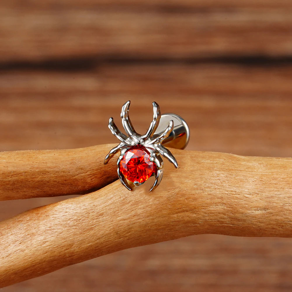 CZ Spider Flatback Cartilage Stud