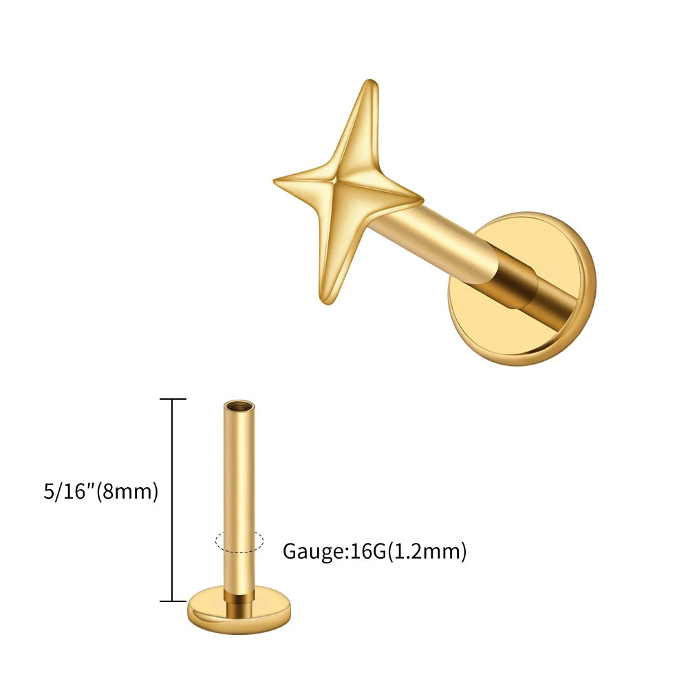 Titanium 4-Point Star Flatback Stud