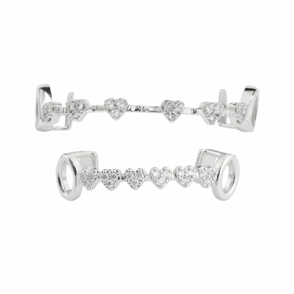 Rhinestone Zircon Charm Grillz — Vacuum Plated Gold & Silver