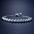 White Leaf Cubic Zirconia Cuff Bracelet