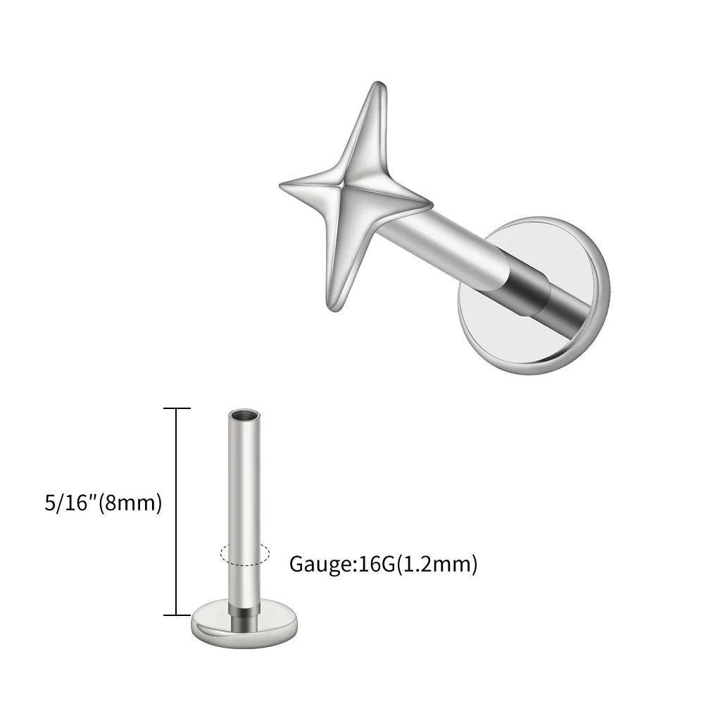 Titanium 4-Point Star Flatback Stud