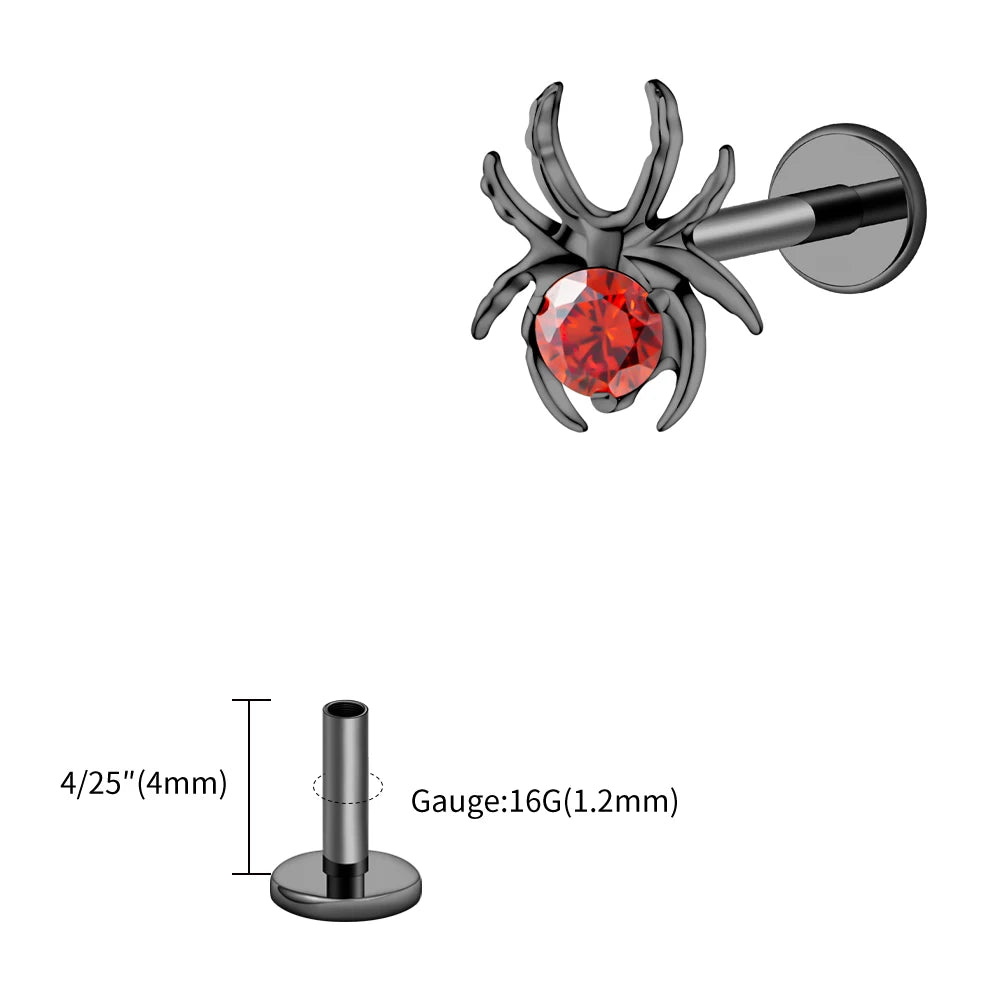 CZ Spider Flatback Cartilage Stud